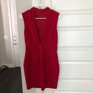 Red mini dress